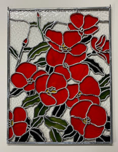 Stained glass panel Poppies